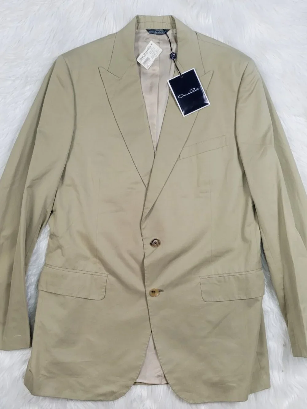 Vintage Untailored Oscar De La Renta Suit Jacket Men's Tan 42/L 42 Long USA Made